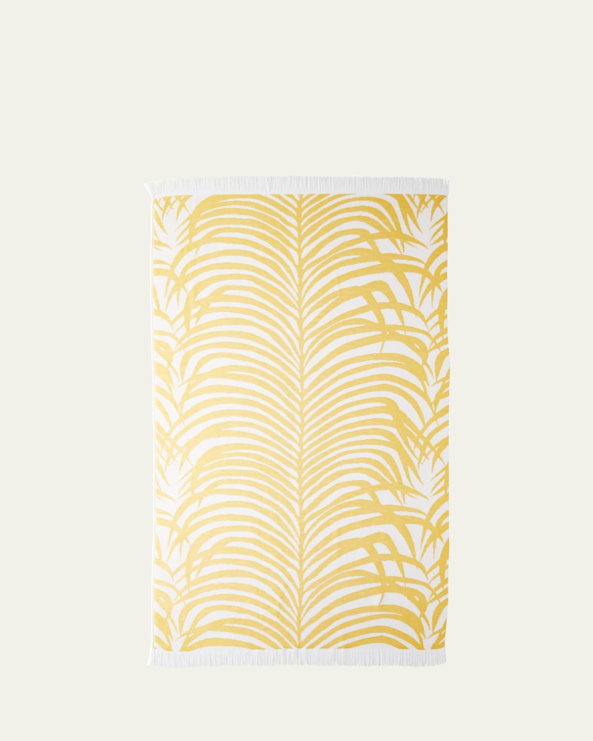 Matouk Schumacher Zebra Palm Beach Towel In Yellow