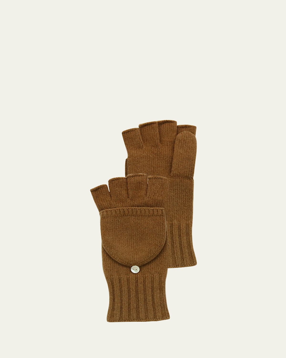 Jersey-Knit Cashmere Flip-Top Gloves