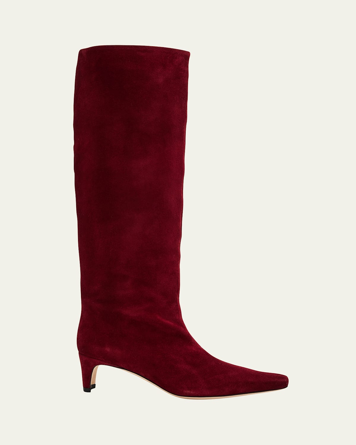 Staud Wally Suede Knee-high Boots In Pinot
