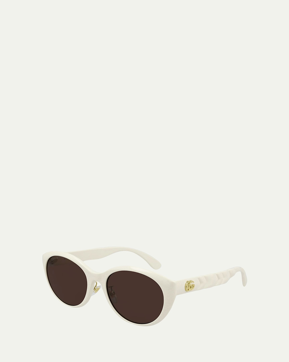 Gucci Round Acetate Sunglasses In Ivory