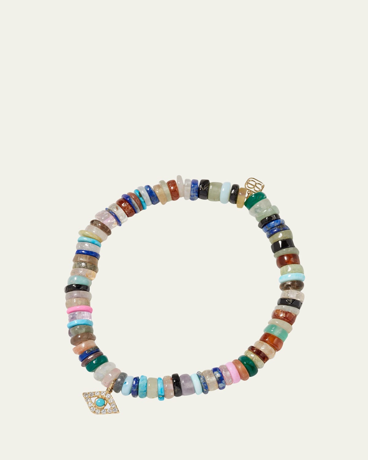 Opal Bead Diamond Evil Eye Bracelet