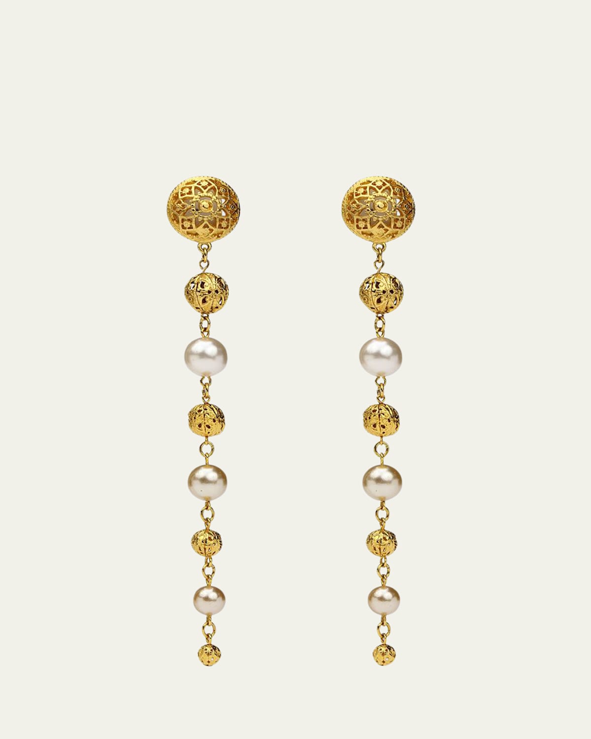 Ben-Amun Multi-Drop Dangle Clip Earrings