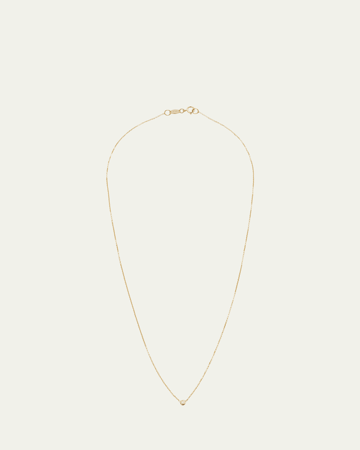 14K Gold Mini Bezel Diamond 0.03ct Necklace