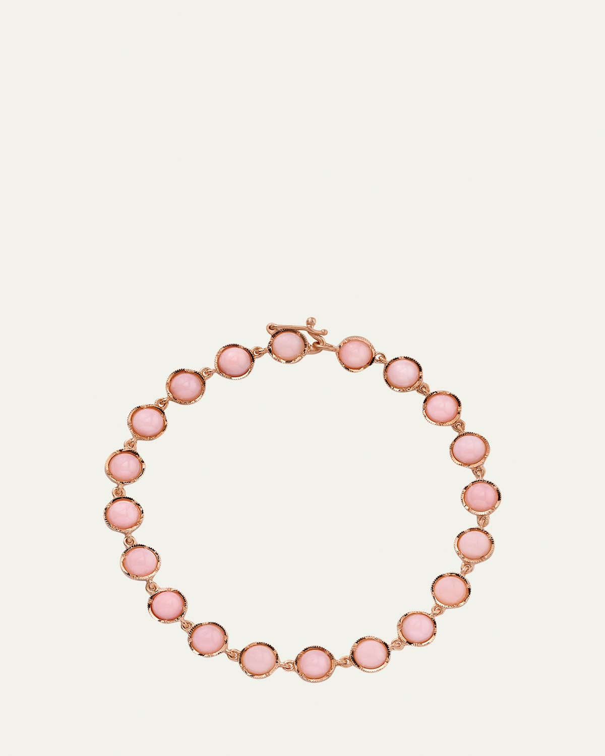 Irene Neuwirth 18K Rose Gold Classic Bracelet with 5mm Pink Opals, 7"L