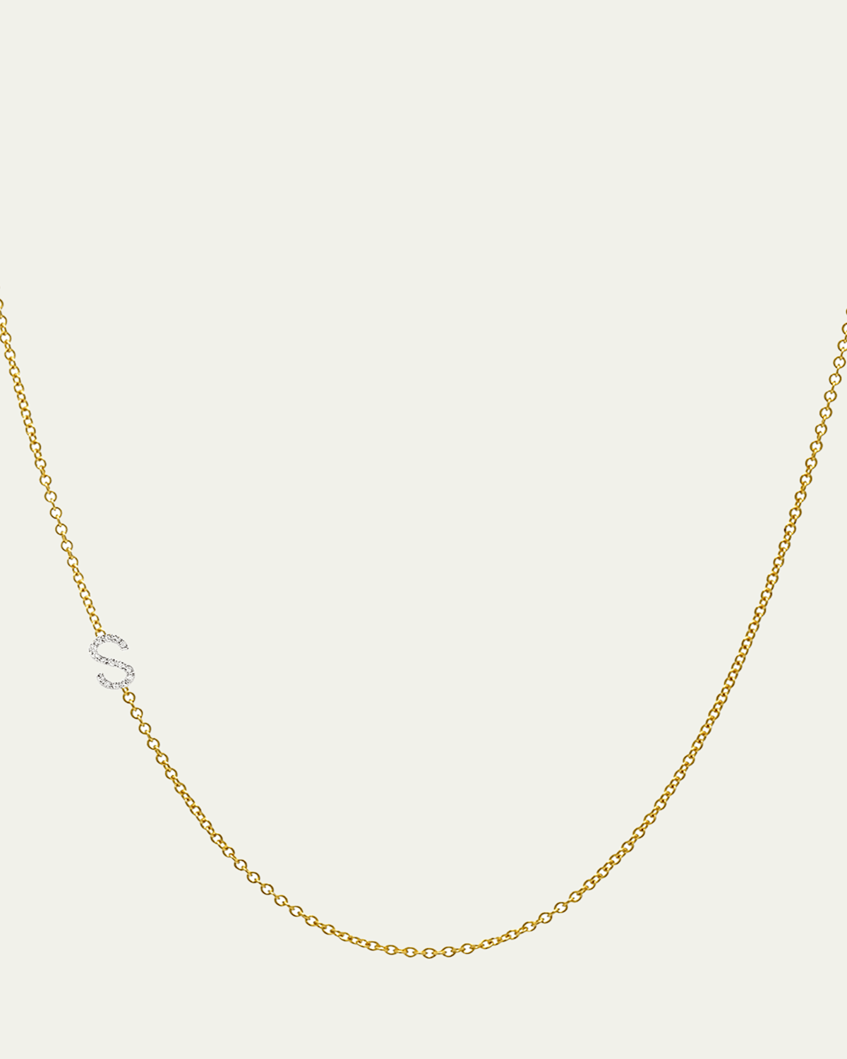 Diamond Asymmetrical Initial Necklace