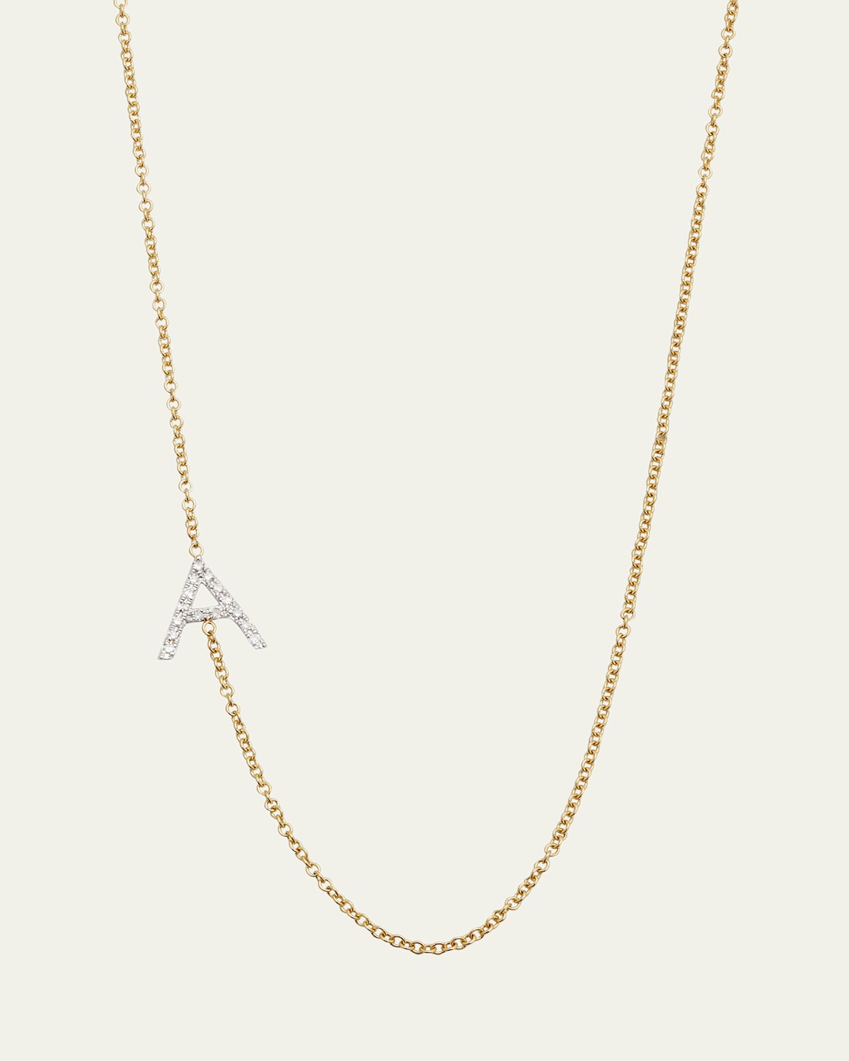 Diamond Asymmetrical Initial Necklace, A