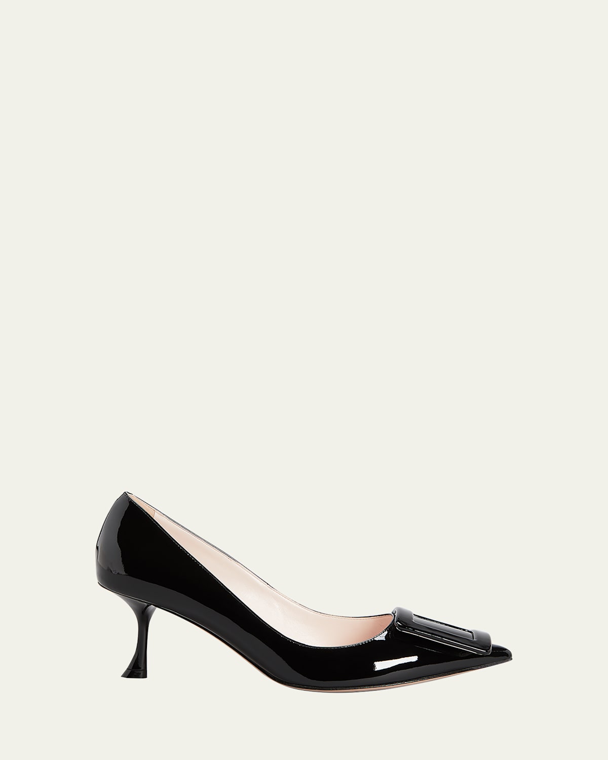 Roger Vivier 65mm Covered Buckle Patent Leather Pumps In Black