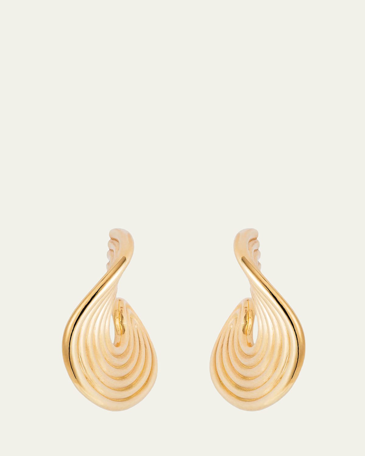 Fernando Jorge Stream Lines Flat Hoop Earrings in 18k Yellow Gold