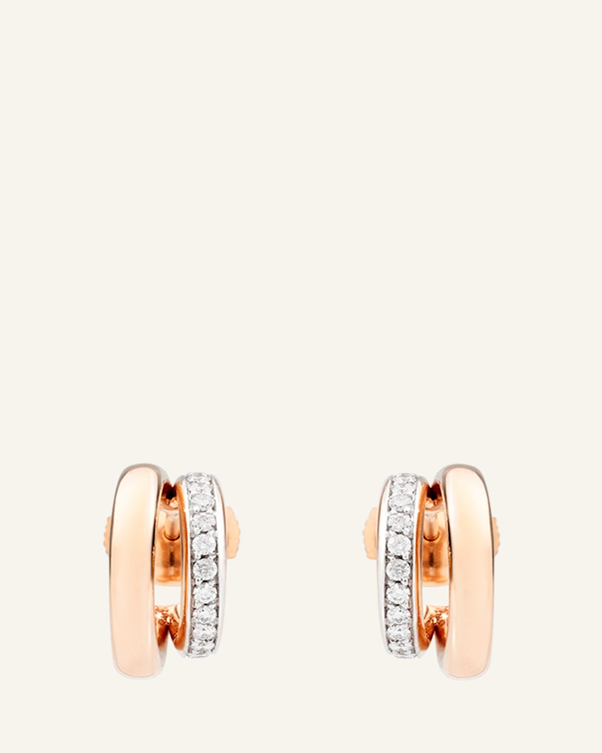 Iconica 18K Rose Gold and Diamond Double Hoop Earrings