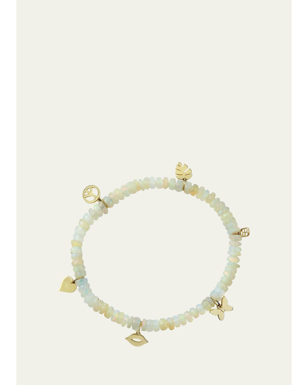 5mm Ethiopian Opal Multi-Charm Bracelet