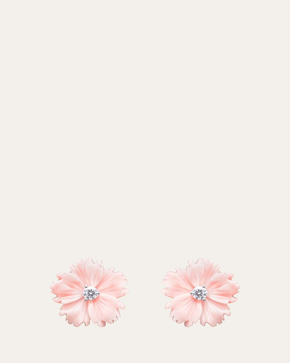 18mm Diamond Conch Flower Stud Earrings