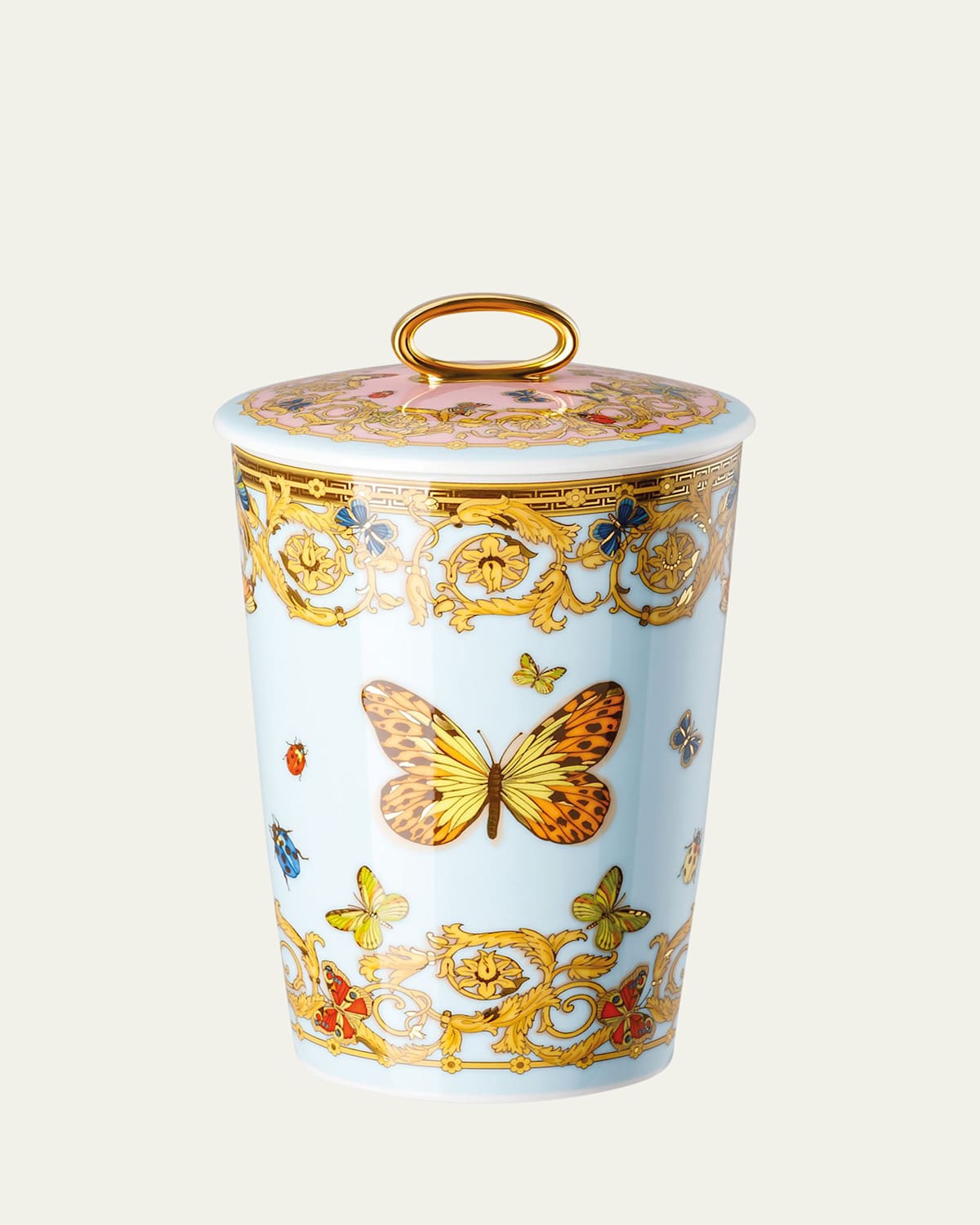 Versace Le Jardin Candlestick In Porcelain In Le Jardin De