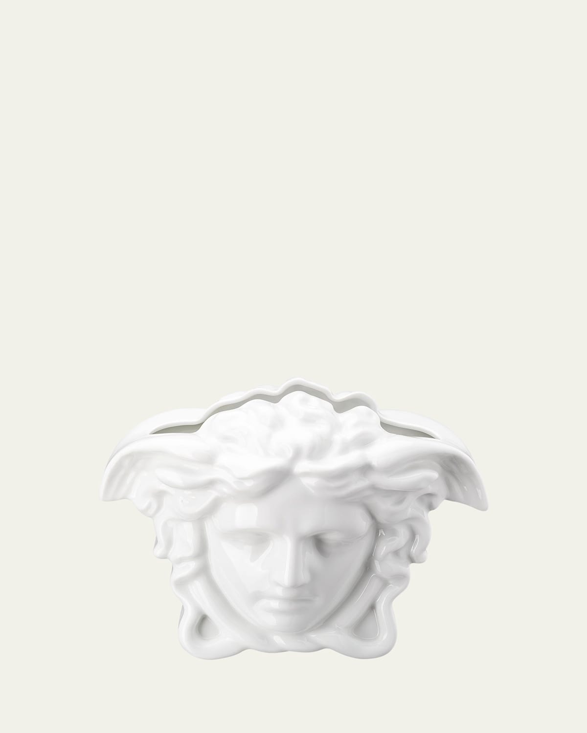 Versace Medusa Grande 8.3" Vase, White In White