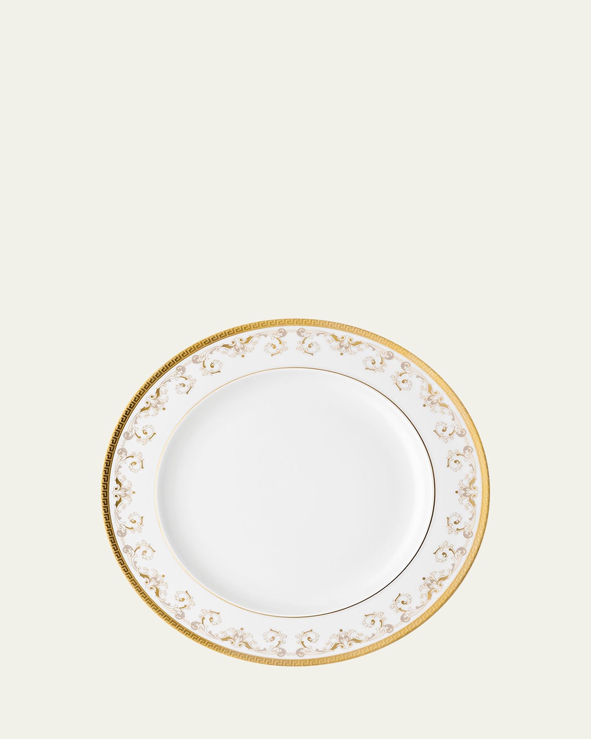Versace Medusa Gala Gold Dinner Plate In White And Gold