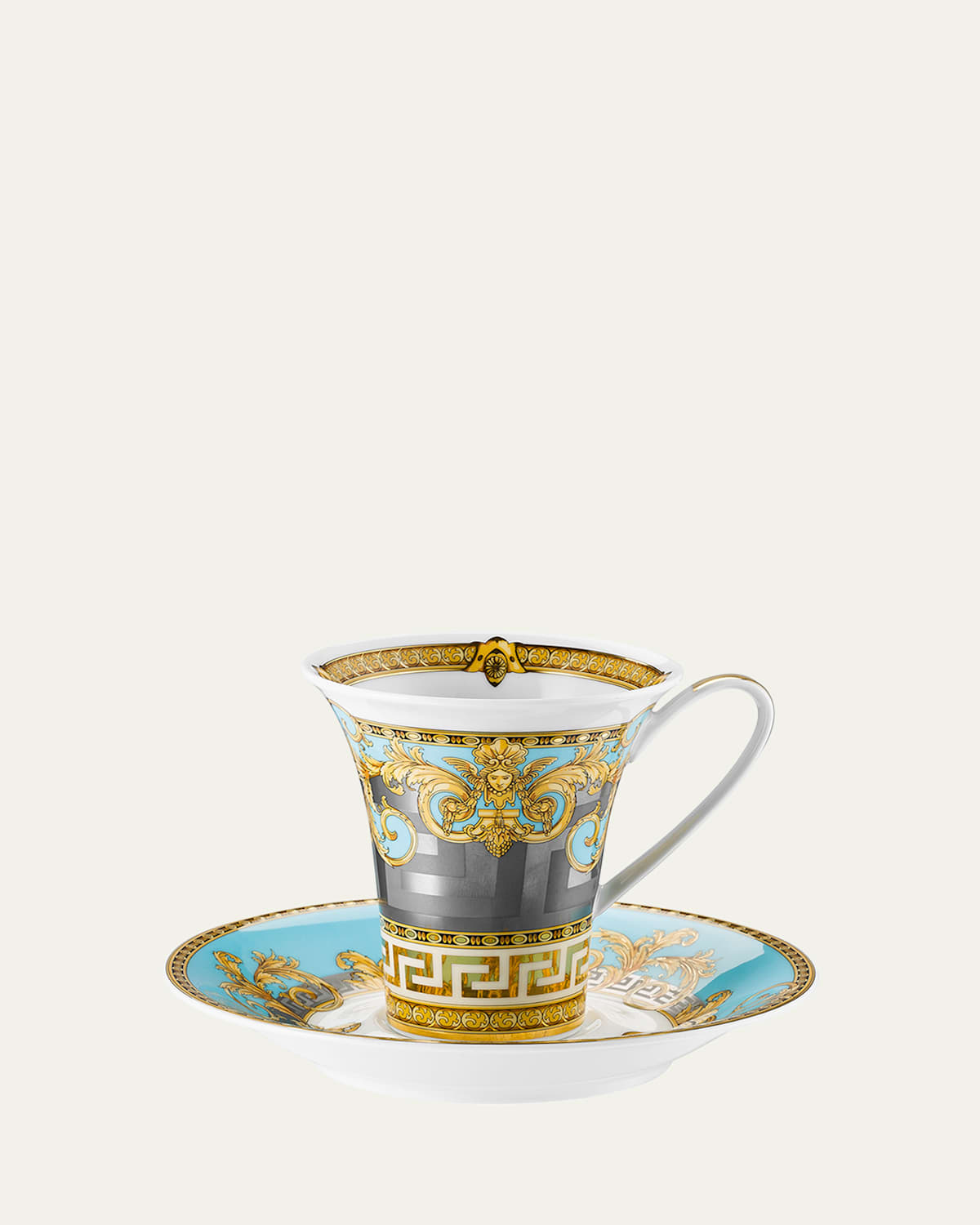 Versace Prestige Gala Bleu Coffee Cup & Saucer In Multi