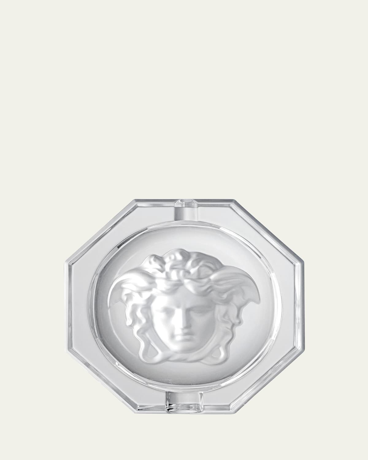 Versace Medusa Lumiere Large Glass Ashtray In Clear