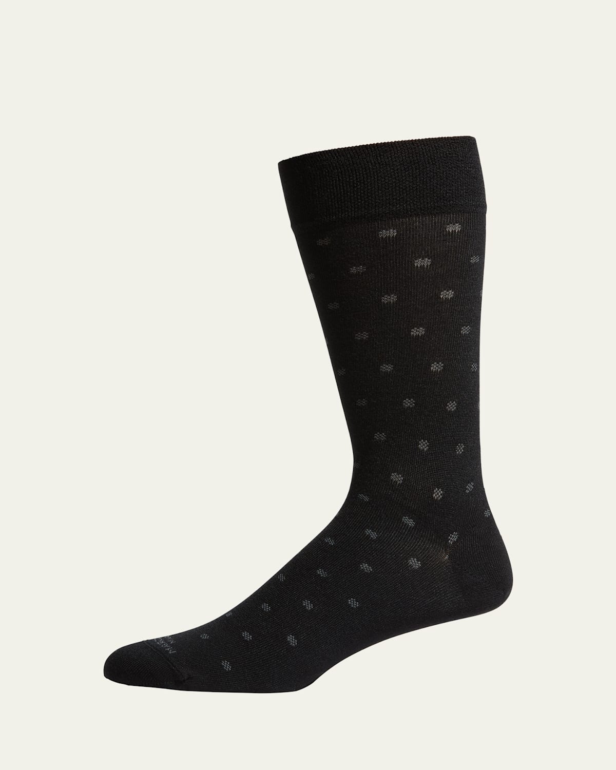Marcoliani Men's Modal Cashmere Micro Polka Mid-Calf Socks