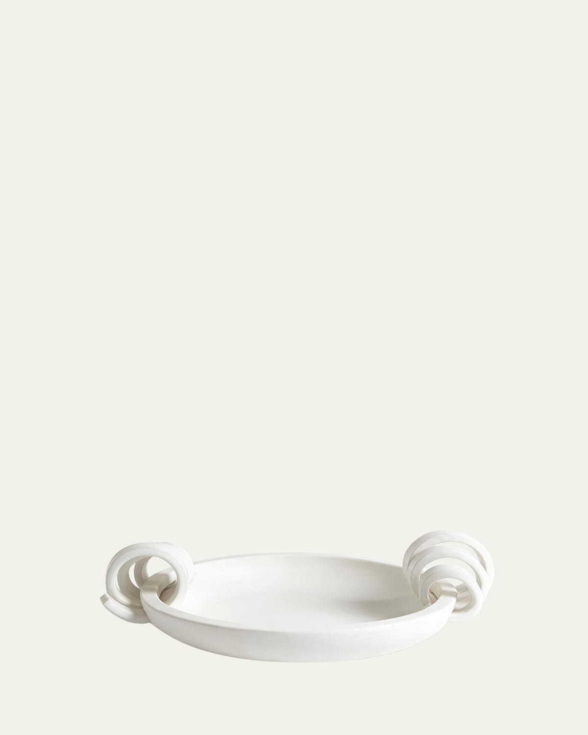 Global Views Ribbon Handle Compote In White