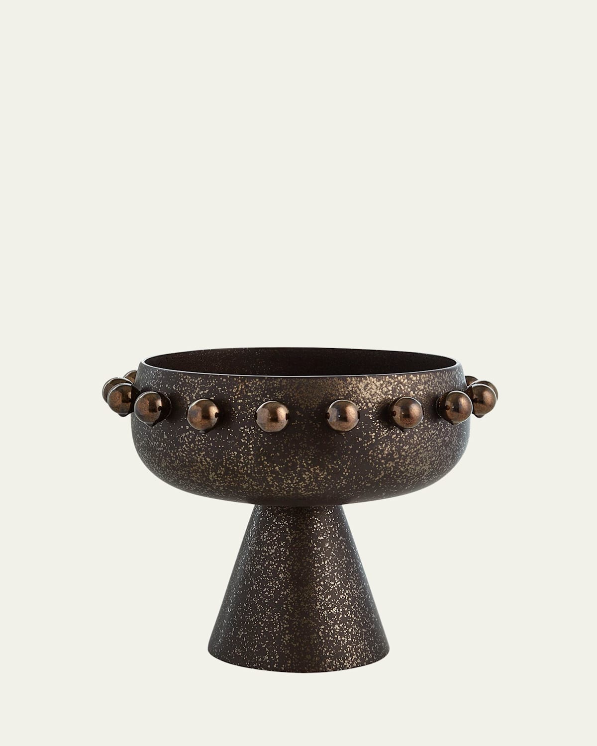 Ashley Childers For Global Views Spheres Collection Footed Bowl In Bronze