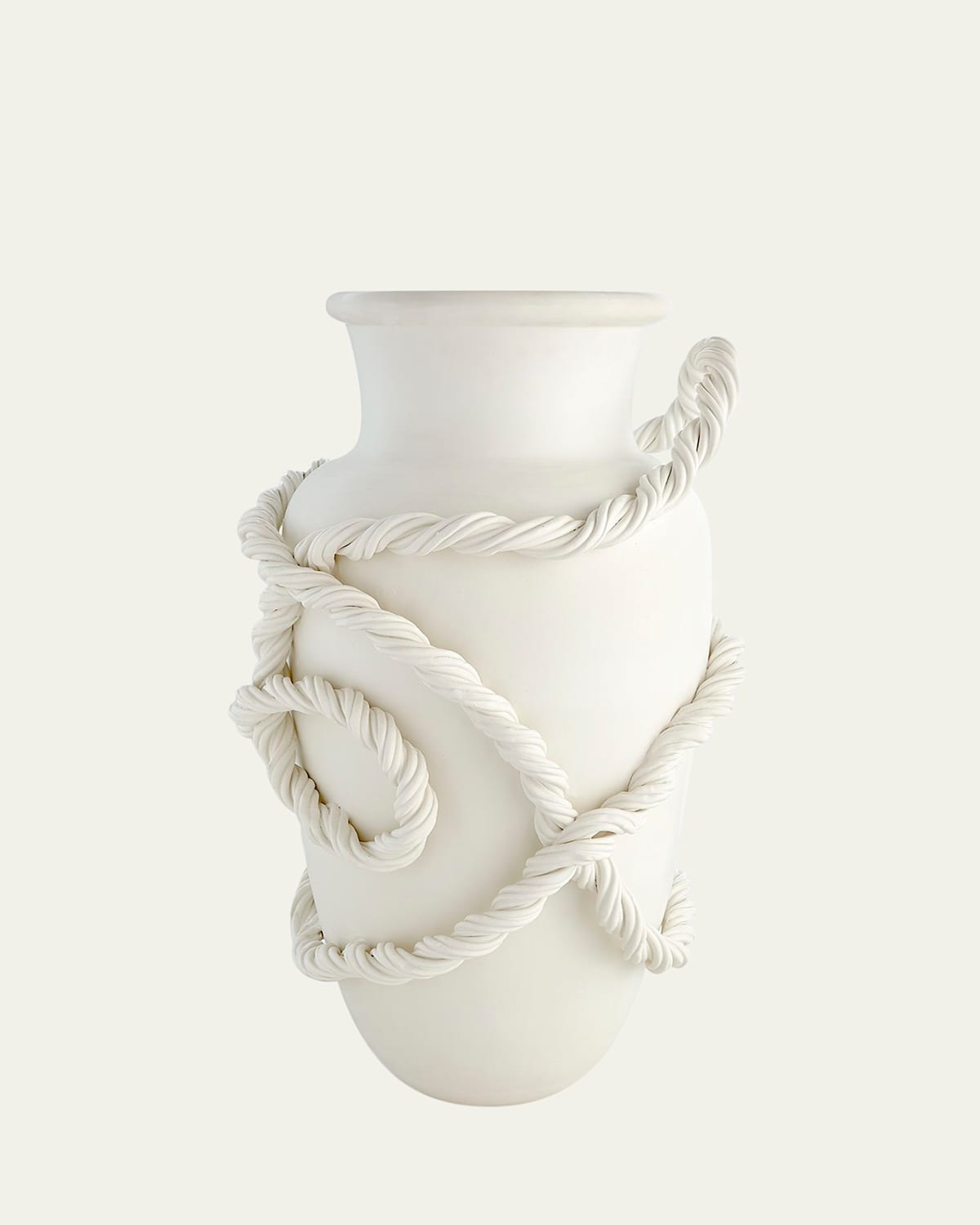Ashley Childers For Global Views Twisted Amphora Vase In White