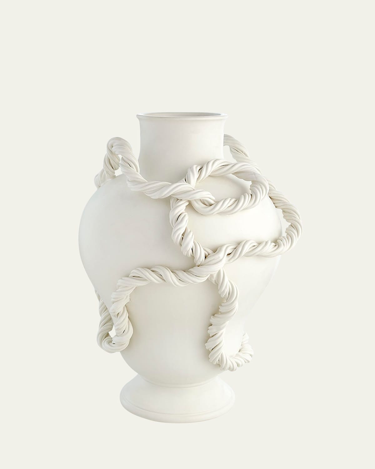 Ashley Childers For Global Views Twisted Vine Vase In White