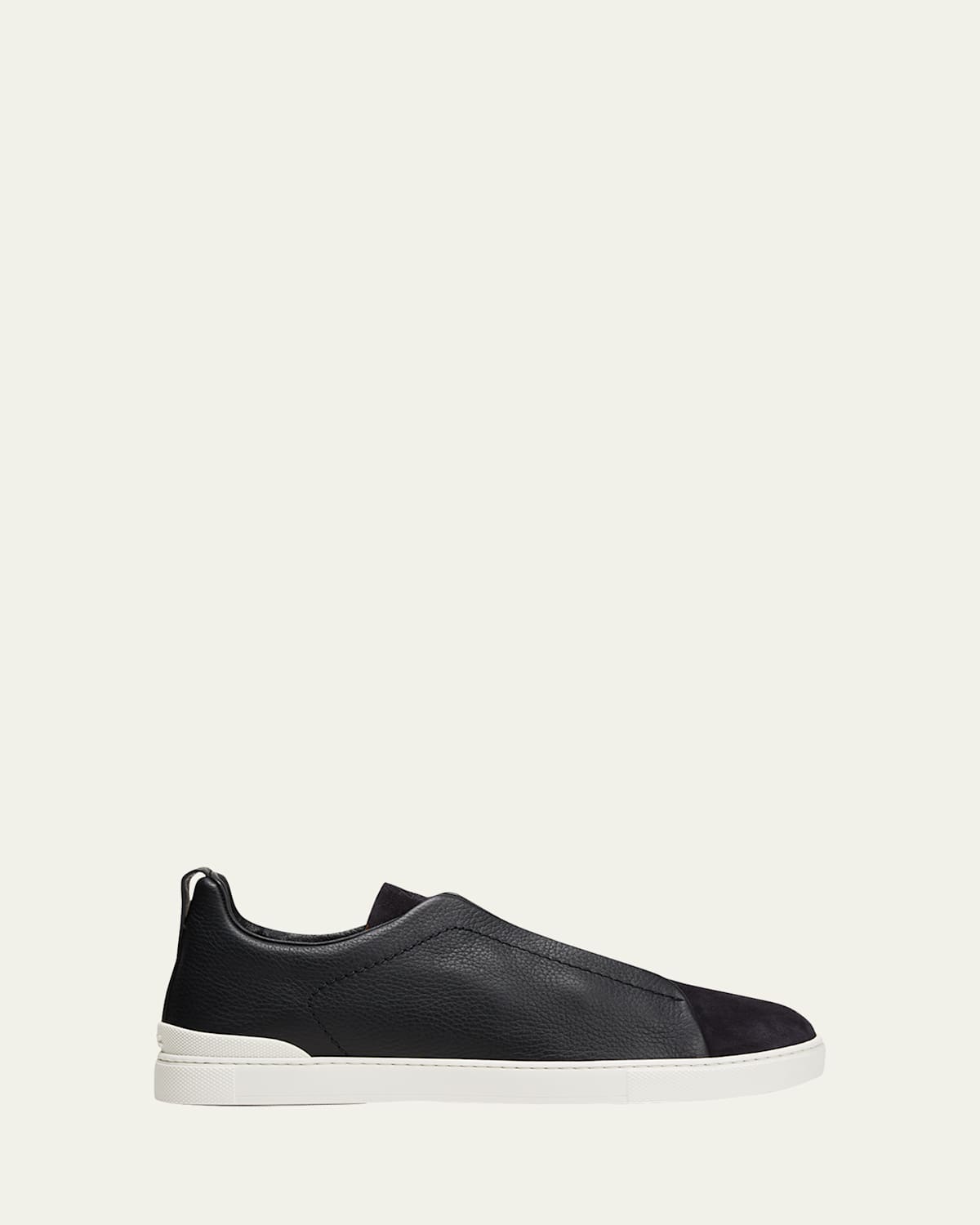 Ermenegildo Zegna Men's Triple Stitch Leather And Suede Sneakers In Navy