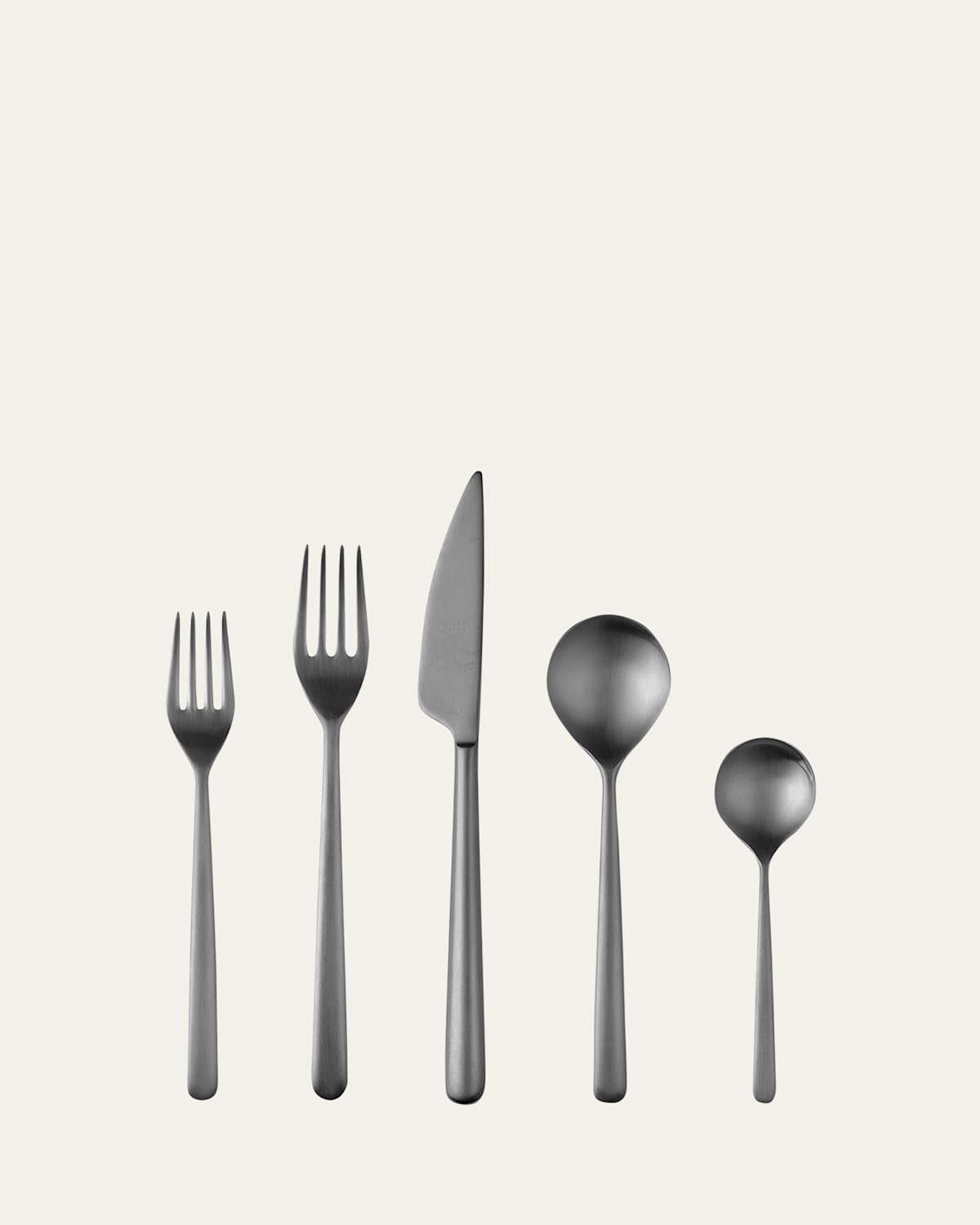 Mepra Linea 5-piece Ice Champagne Cutlery Set In Nero