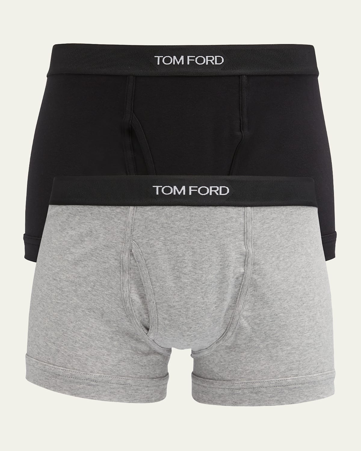 Tom Ford Pack Of Two Boxers In Black/grey