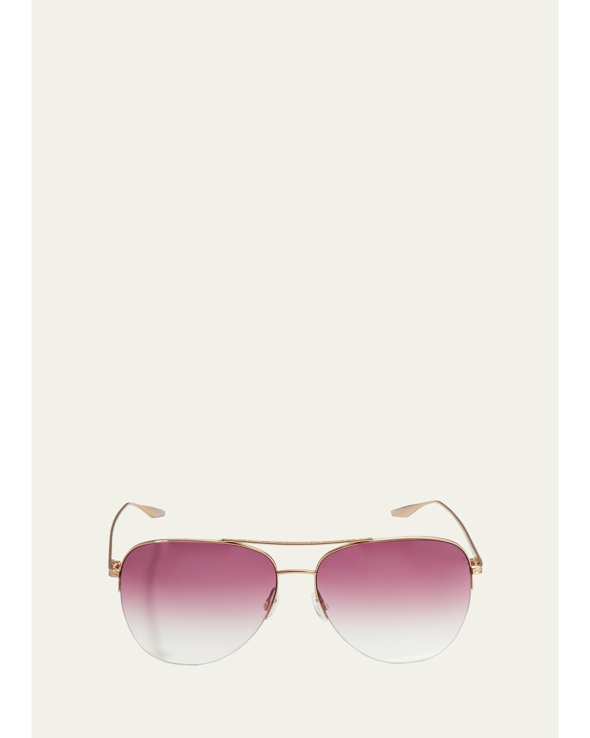 Chevalier Semi-Rimless Metal Aviator Sunglasses