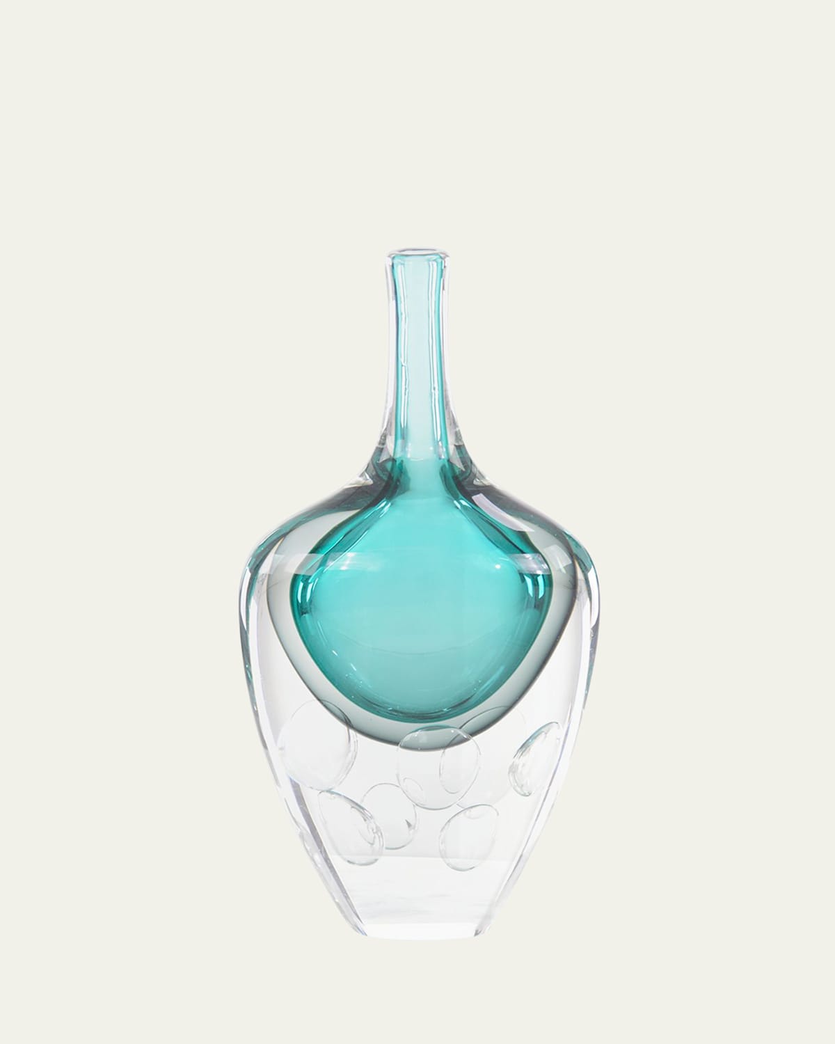 John-richard Collection Azure Art Glass Vase In Teal