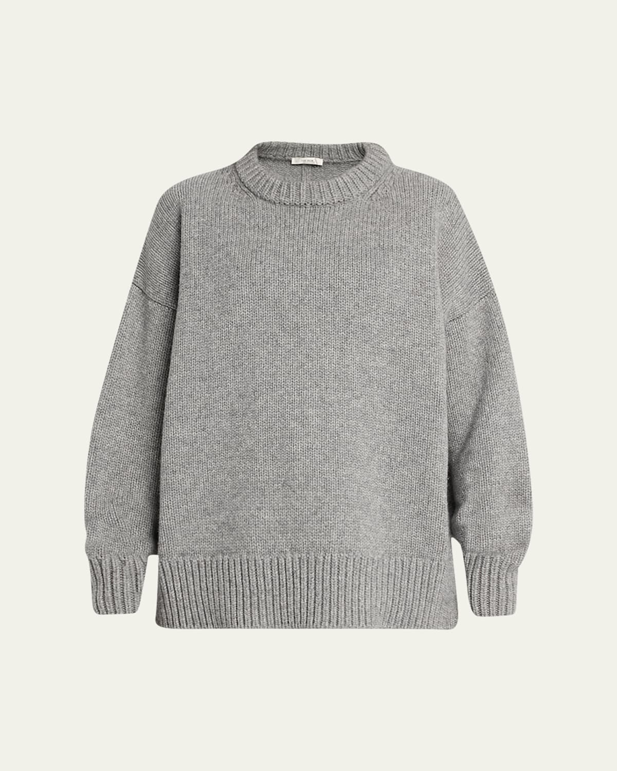 The Row Ophelia Wool-cashmere Sweater In Grey Melange