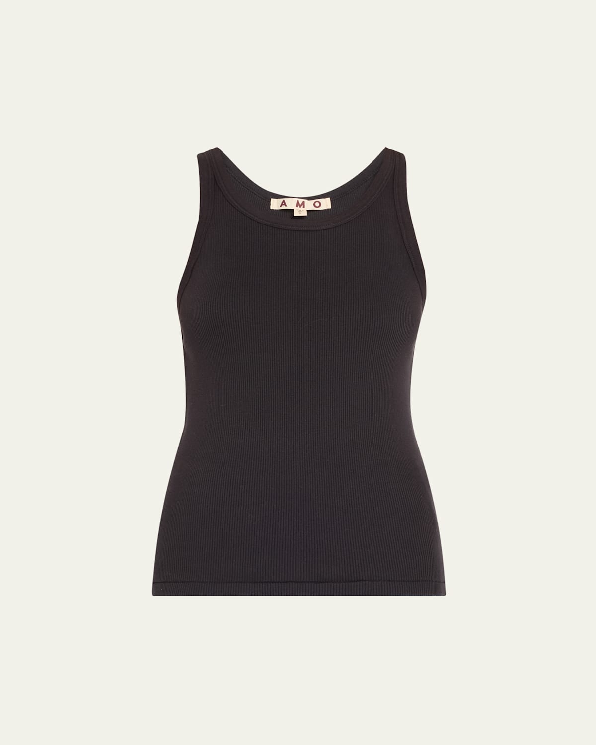Long Ribbed Cotton Tank Top