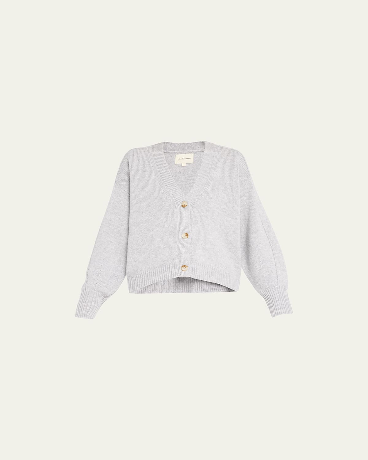 Loulou Studio Zanzibar Cropped Wool-cashmere Cardigan In Gray