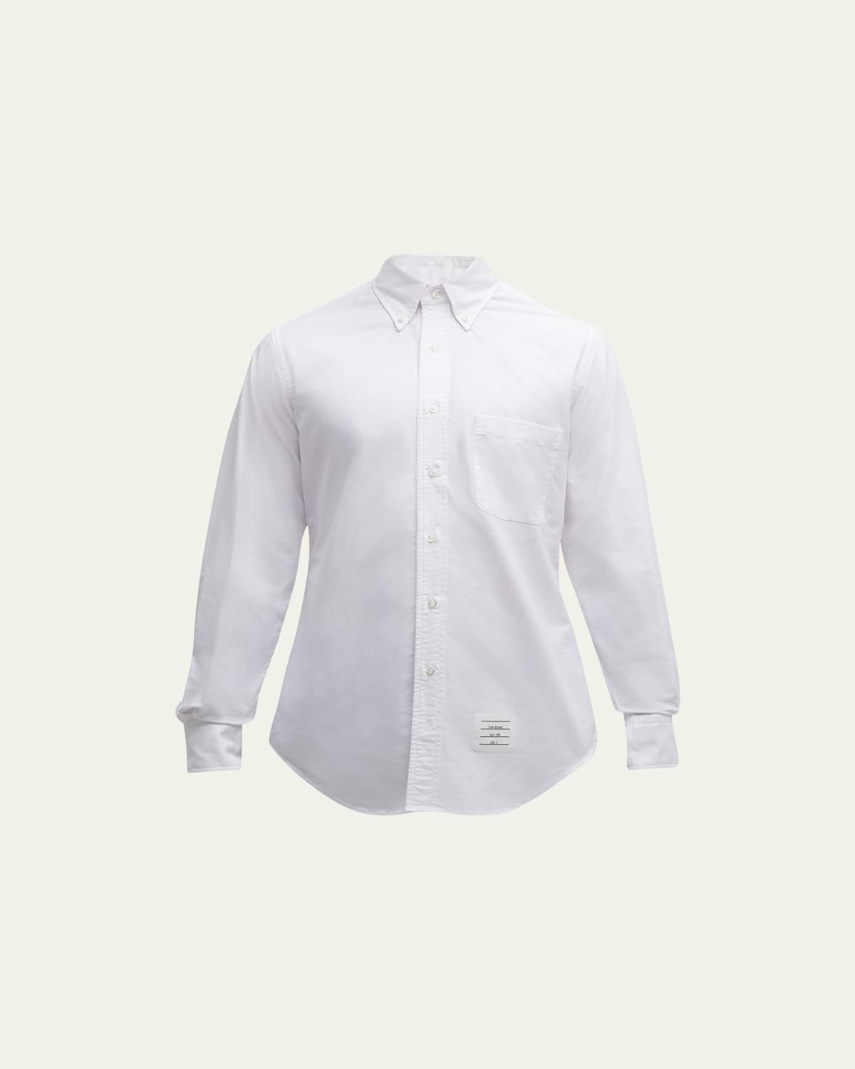 Thom Browne Men's Classic Sport Shirt W/ Stripes In White