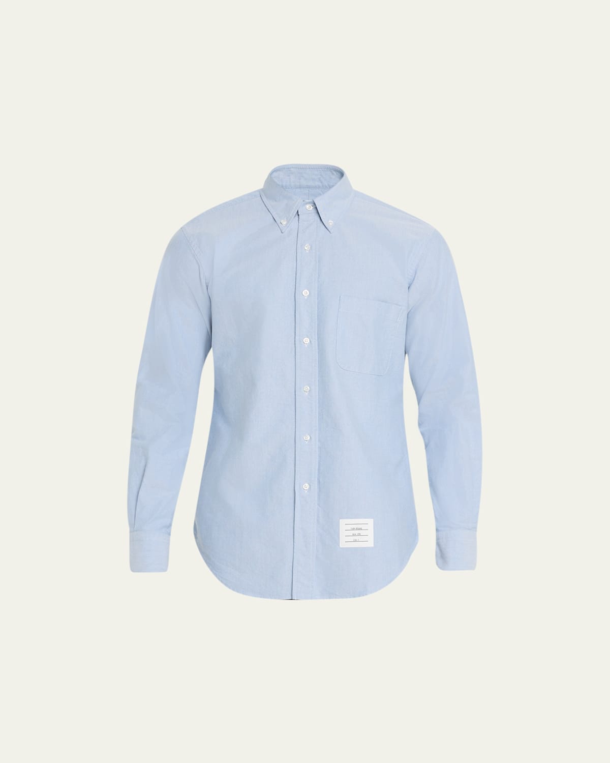 Thom Browne Men's Classic Sport Shirt W/ Stripes In Light Blue
