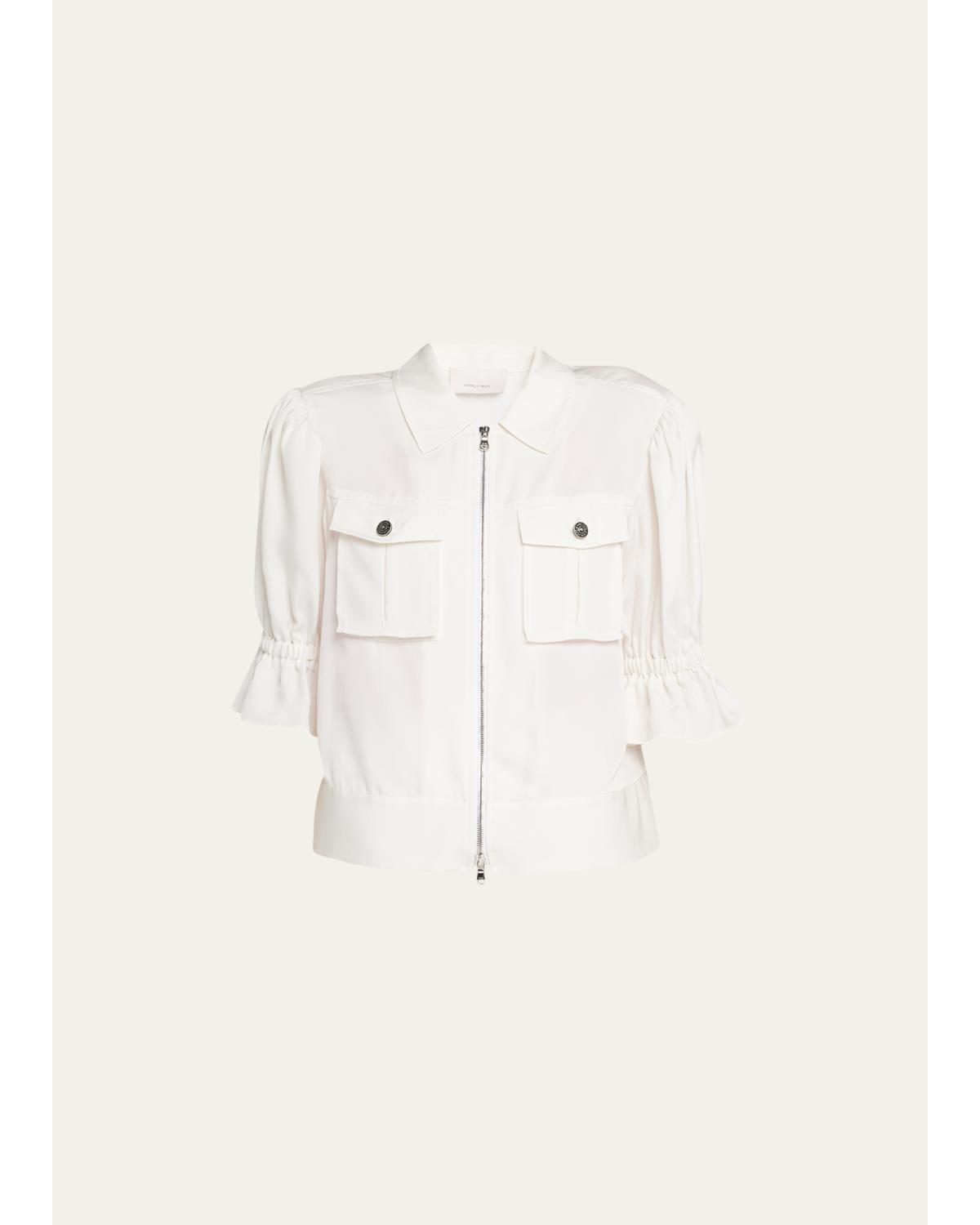 Holly Short-Sleeve Sateen Jacket