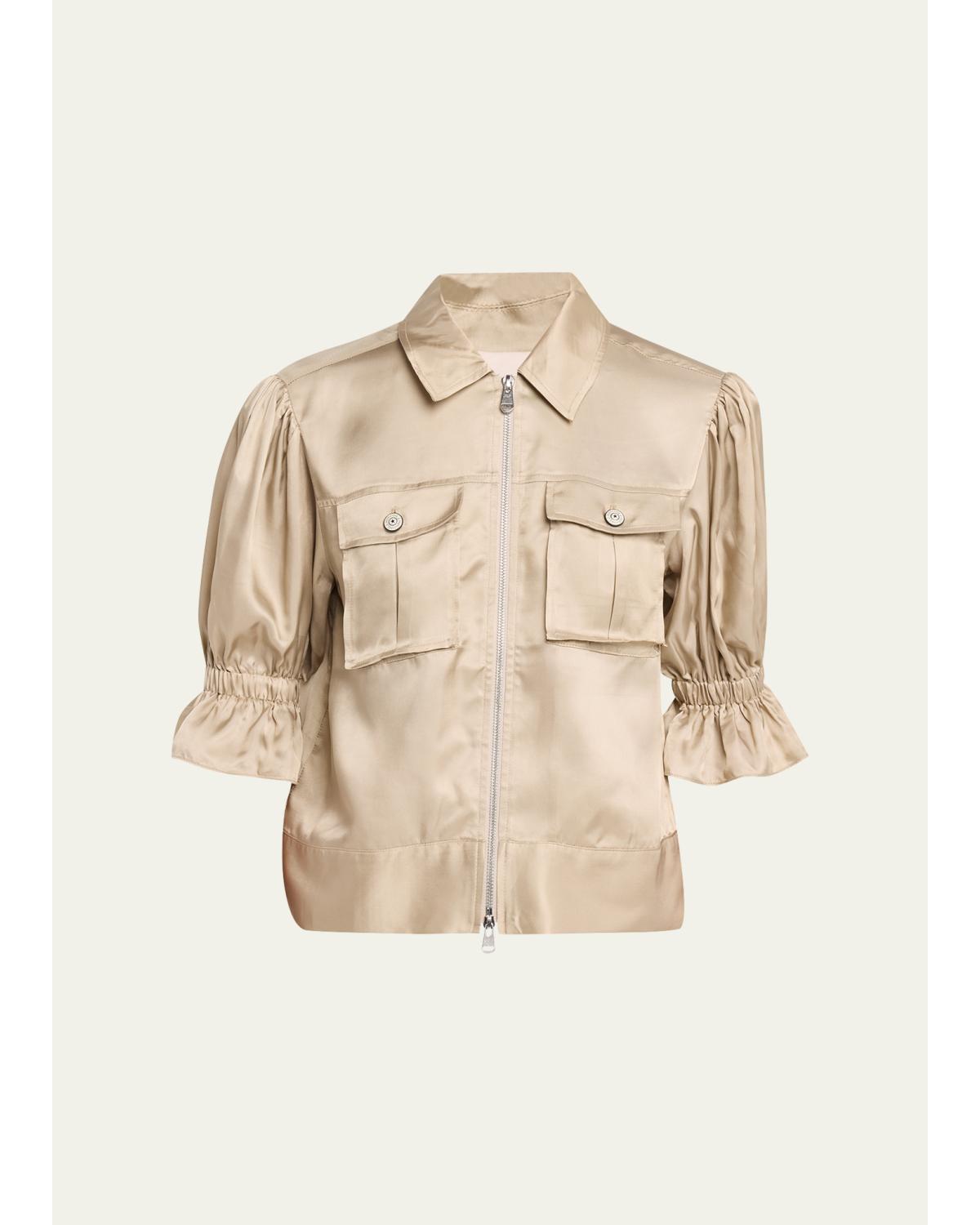 Holly Short-Sleeve Sateen Jacket