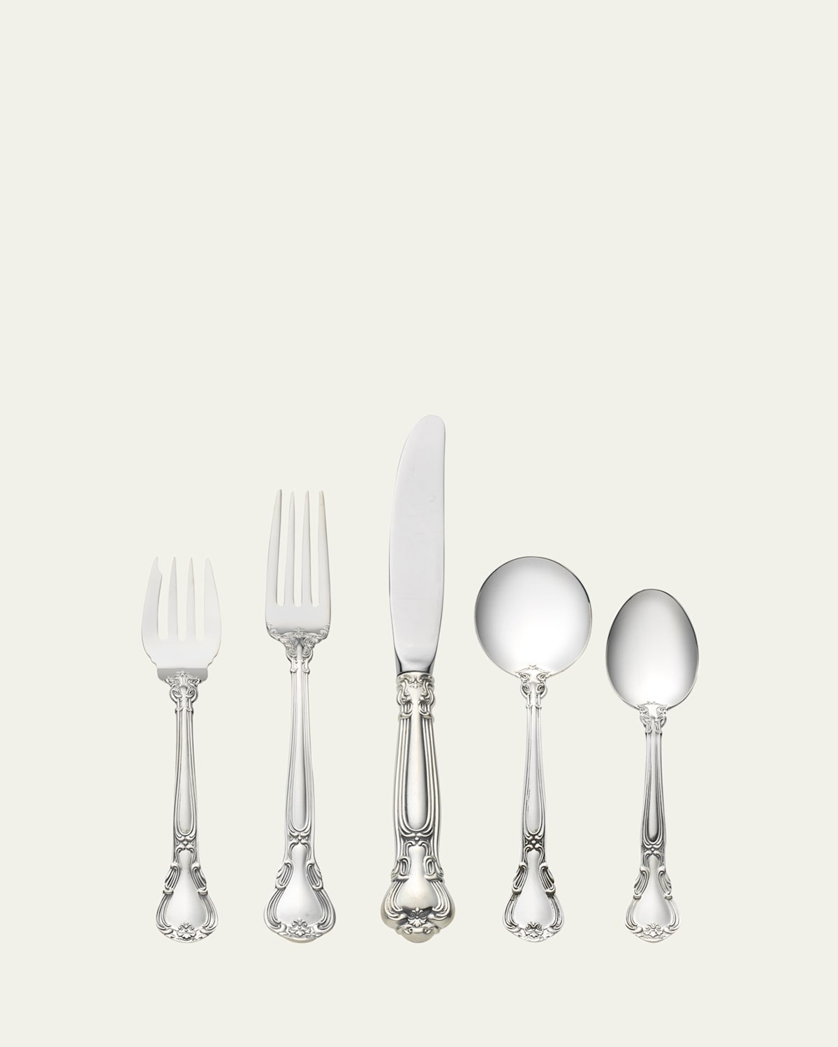 Chantilly 5-Piece Flatware Setting with Cream Soup Spoon