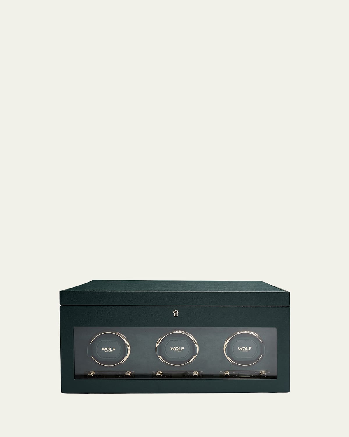 Wolf British Racing Triple Watch Winder In Green
