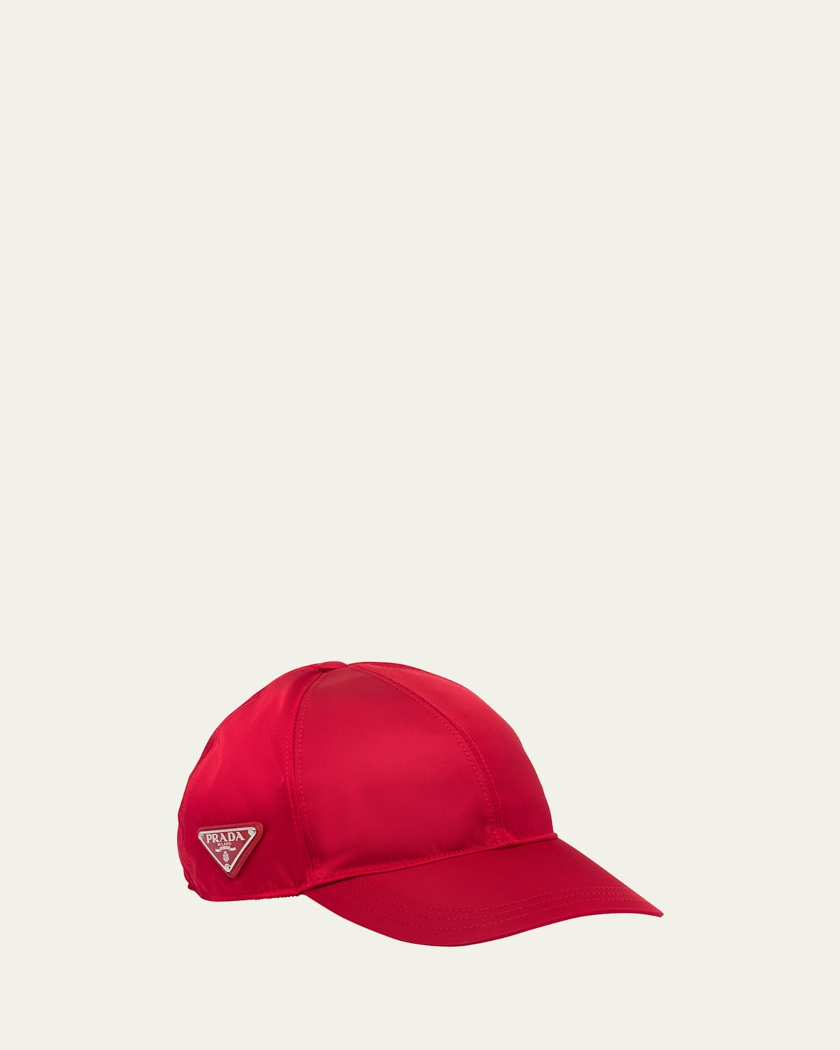 Shop Prada Men's Nylon Baseball Hat In Rosso