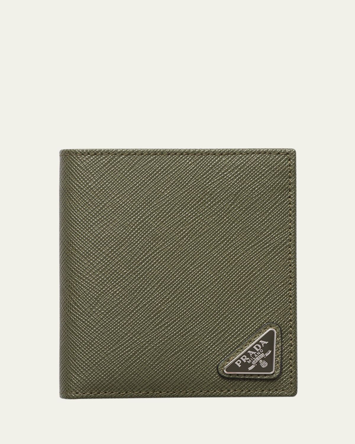 Prada Men's Saffiano Triangolo Billfold Wallet