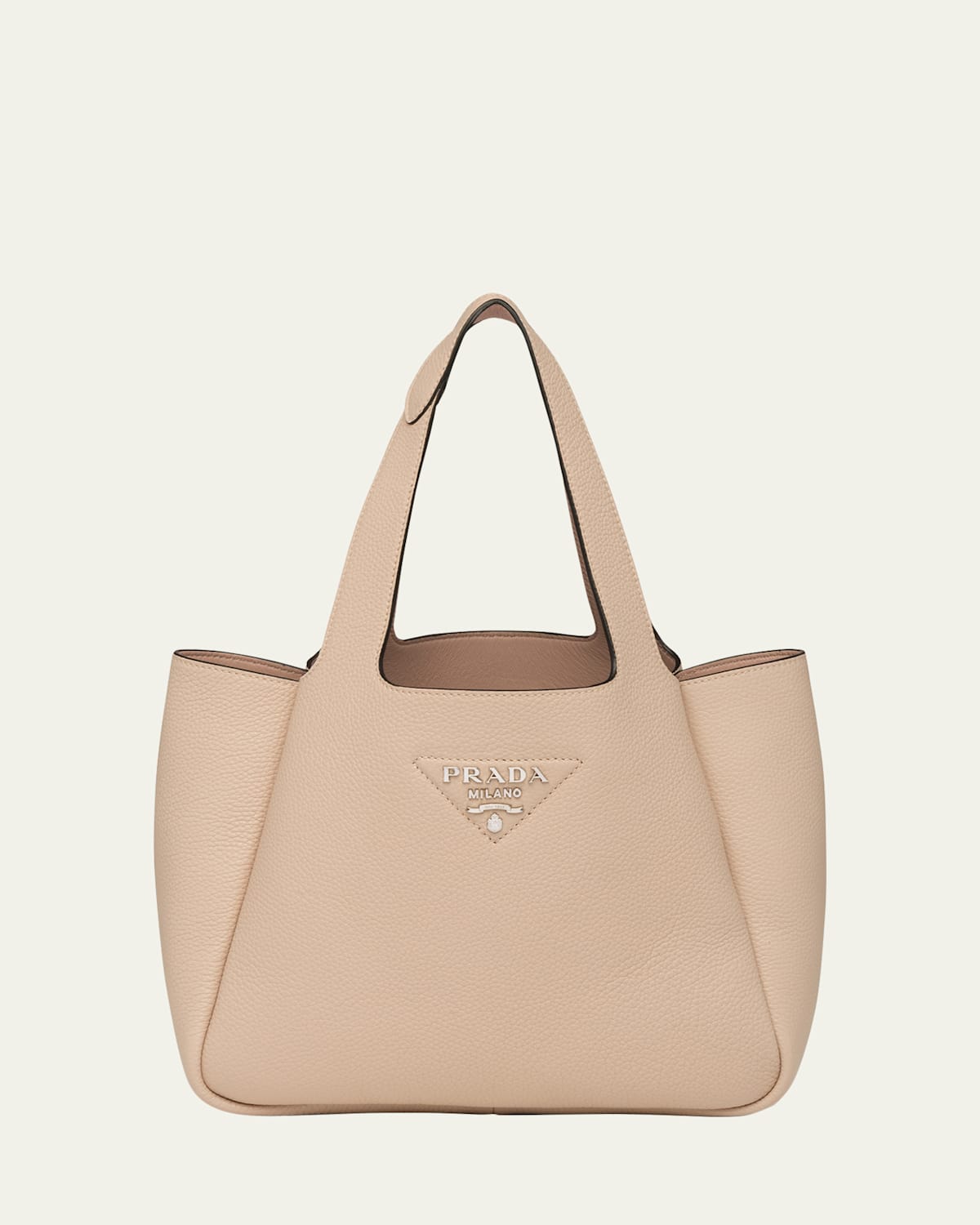 Prada Dynamique Small Soft Daino Leather Shopper Bag In Blush