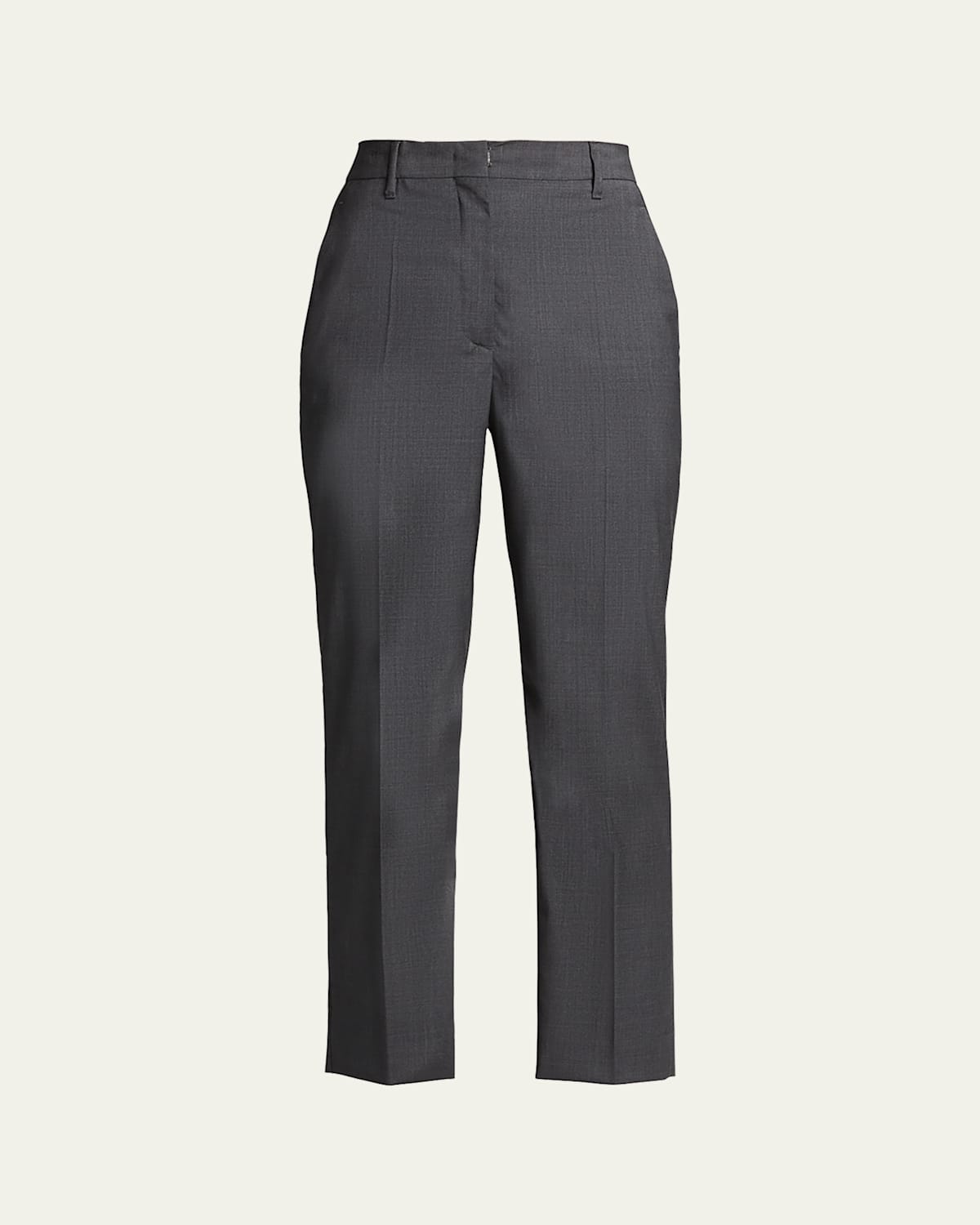 Prada Cropped Wool Trousers In Ardesia