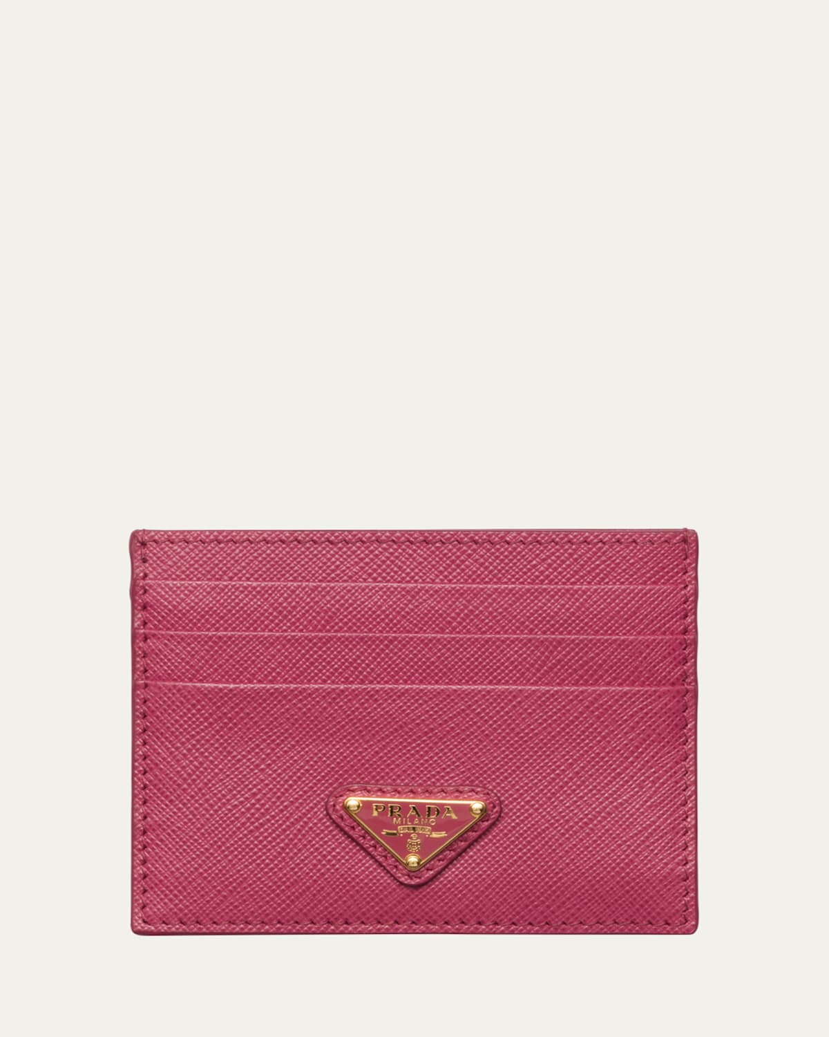 Prada Triangle Logo Leather Card Case