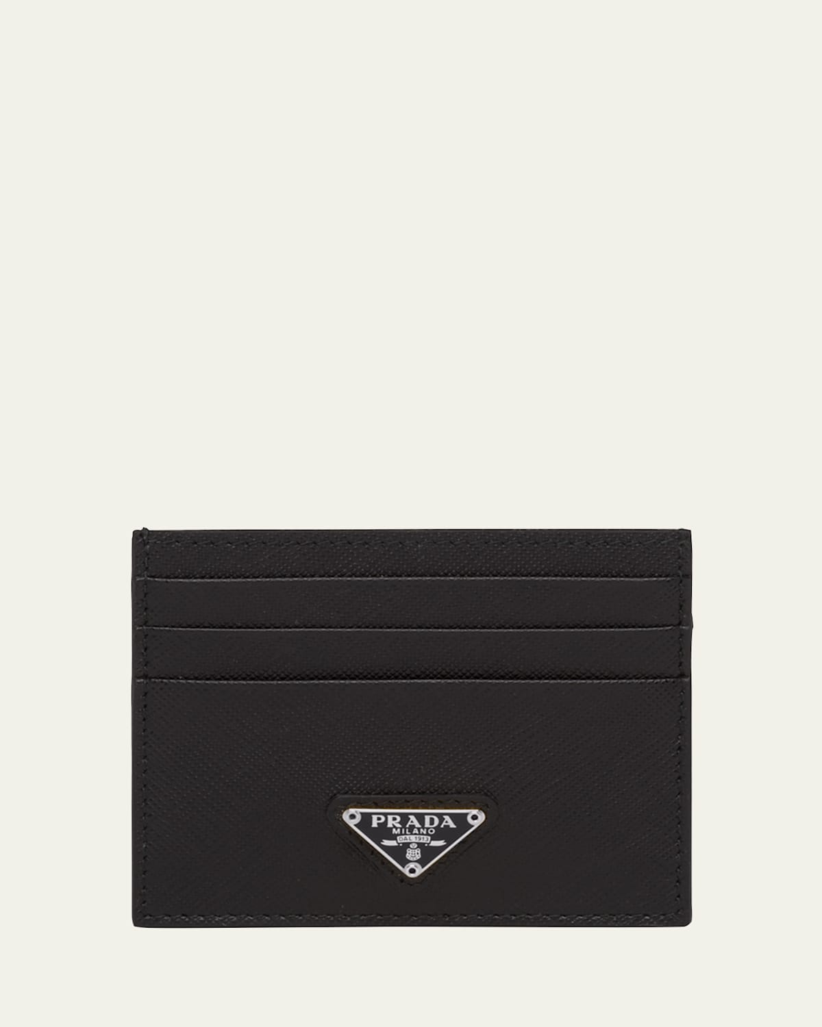 Prada Triangle Logo Leather Card Case