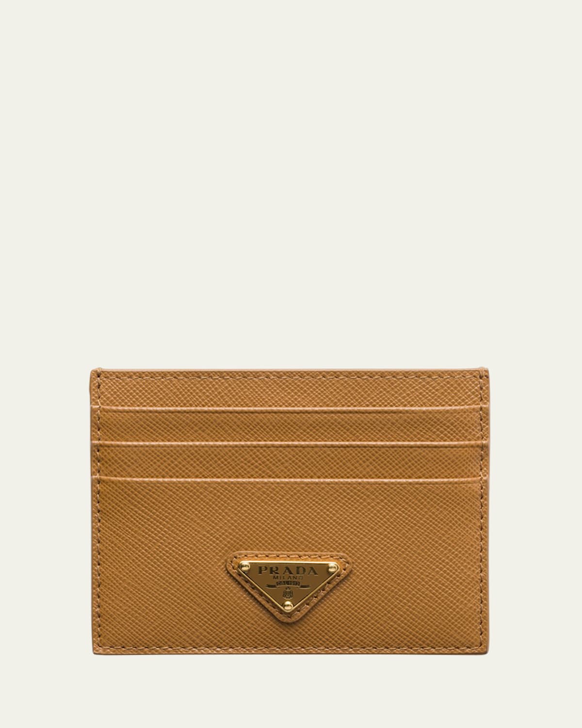 Prada Triangle Logo Leather Card Case