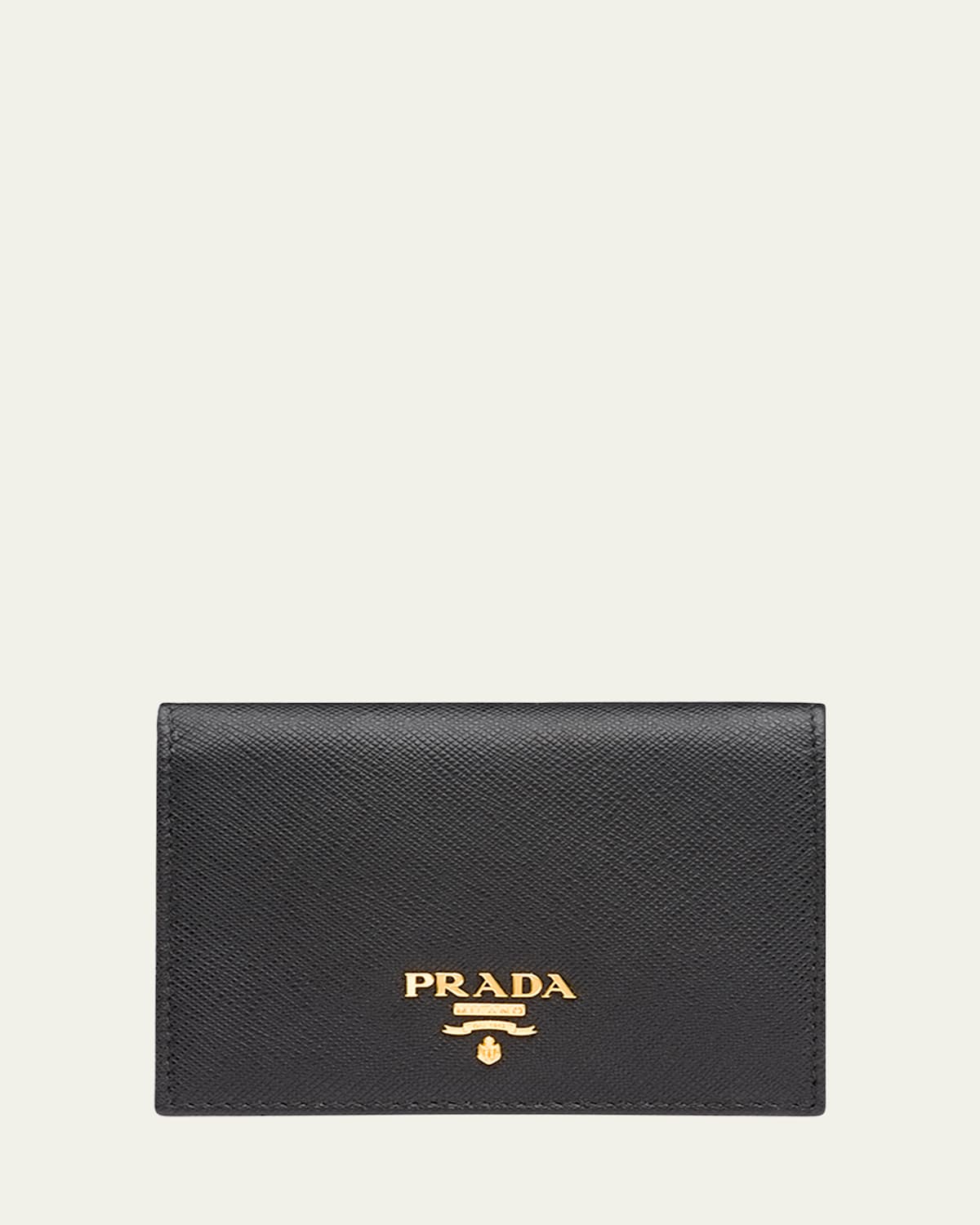 Prada Saffiano French Wallet In Black