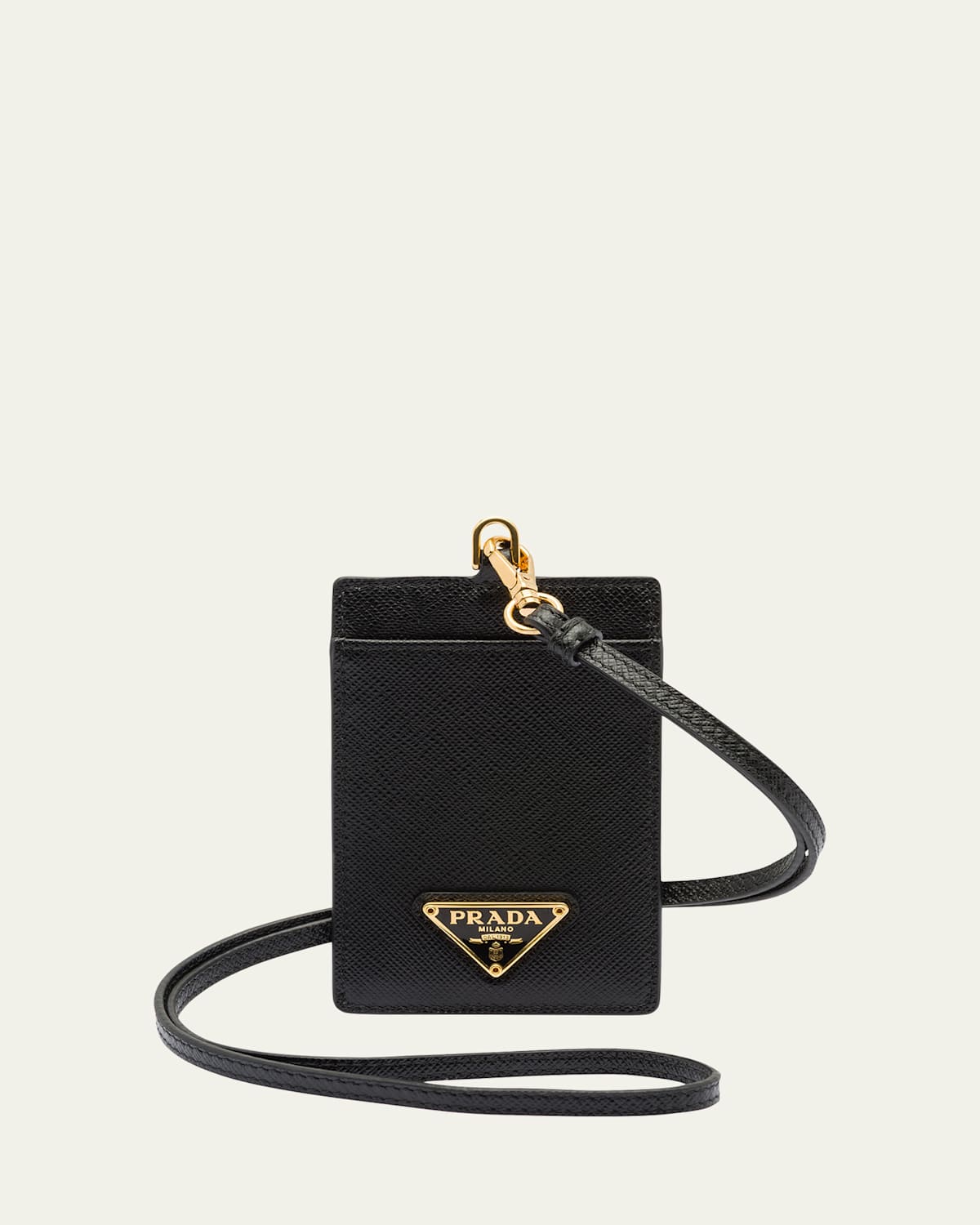 Prada Saffiano Lanyard In F0632 Nero 1