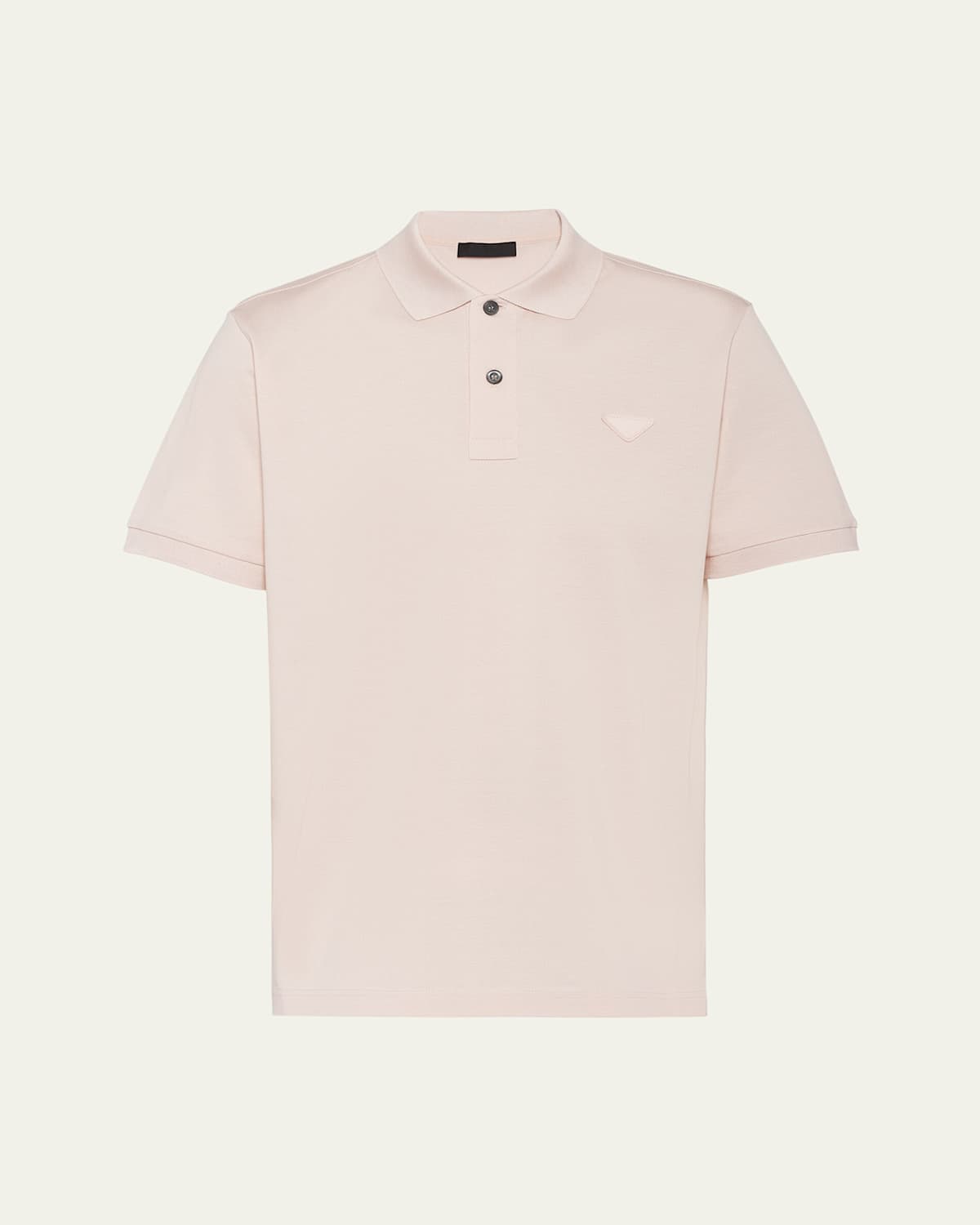 Prada Men's Slim Pique Knit Logo Polo In Rosa