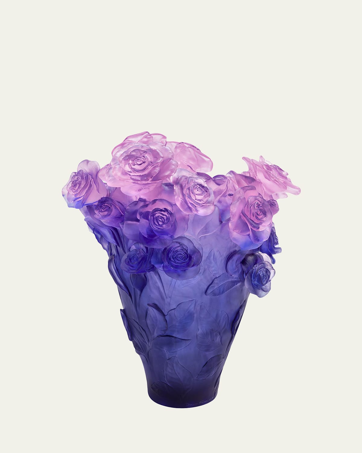 Daum Rose Passion Magnum Vase, Pink/Ultra-Violet